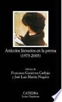 Artículos Literarios En La Prensa, 1975 2005
