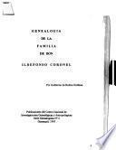 libro Genealogía De La Familia De Don Ildefonso Coronel