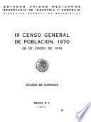 Ix Censo General De Poblacin 1970. 28 De Enero De 1970