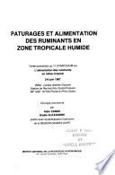 Pâturages Et Alimentation Des Ruminants En Zone Tropicale Humide