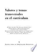 libro Valores Y Temas Transversales En El Currículum