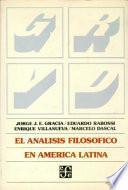 libro El Análisis Filosófico En América Latina