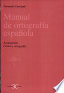 libro Manual De Ortografía Española
