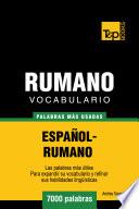 libro Vocabulario Español Rumano   7000 Palabras Más Usadas