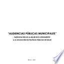 libro Audiencias Públicas Municipales