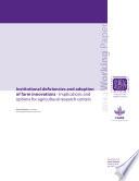 Institutional Defi Ciencies And Adoption Of Farm Innovations