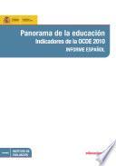 libro Panorama De La Educación. Indicadores De La Ocde 2010. Informe Español